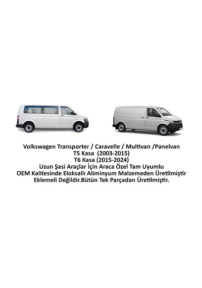 Vw Transporter T5 T6 Uzun Şasi Portbagaj Tavan Çıtası - Barı Gri