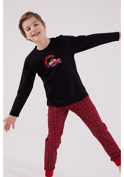 Arnetta Erkek Çocuk Siyah Pijama Takımı 5274-48535 Siyah