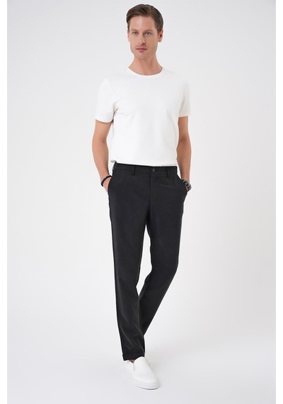 Efor Comfort Beli Lastikli Rayon Karışımlı Siyah Jogger Pantolon P 1194 Siyah