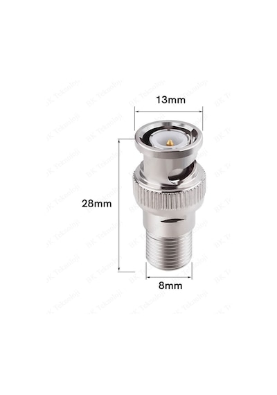 BNC Erkek - F Dişi RF Koaksiyel RG6 RG59 CCTV Konnektör