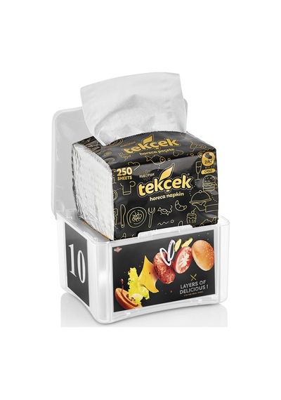 Rulopak Tekçek Reklamlı Peçete Dispenseri Beyaz