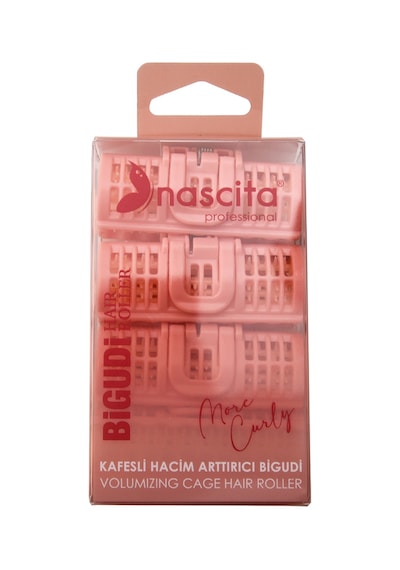 Nascita Tokalı Hacim Artırıcı Bigudi 4 Lü Saç Şekillendirici Bigudi Seti Nasbıgudı066 Pembe