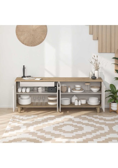 Bohem 4 Kapaklı İç Çekmeceli Konsol - Florida Meşe/vizon 207x79x45 Cm Bohem 4 Kapaklı İç Çekmeceli Konsol - Florida Meşe/vizon 207x79x45 Cm
