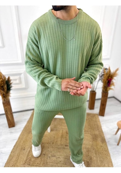 Uzun Kollu Tişört Fitilli Örme Triko Yumuşak Dokulu Tüylenmez Pamuklu Kazak Sweatshirt Mint Yeşili Uzun Kollu Tişört Fitilli Örme Triko Yumuşak Dokulu Tüylenmez Pamuklu Kazak Sweatshirt Mint Yeşili