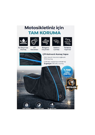 Arora Cg 150 Topcaseli Siyah-mavi Dikişli Motor Brandası,motosiklet Branda