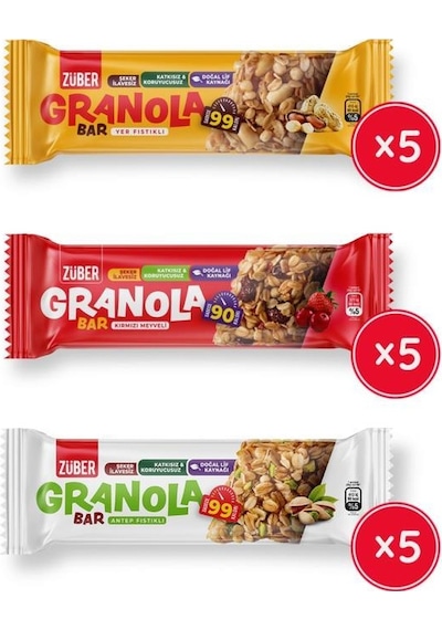 Züber Granola Bar Deneme Paketi 15 x 25 G