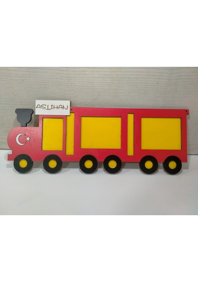 Çerçeve Çocuk Odası İçin Tasarım 3 Fotoğraflık Kişiye Özel İsim