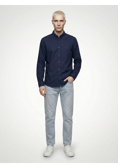 LOFT Relax Fit Erkek Gömlek U.kol Lf2042324 Q1.v1 Lacivert