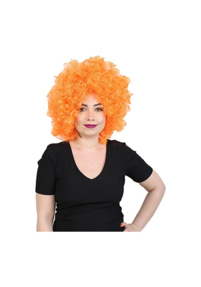 Animasyon Parti Ve Palyaço Peruğu / Turuncu - Elm-01-462286 Çok Renkli