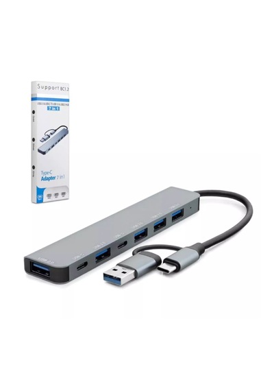 Gabble Gab-ty701 Type-c Hub 2xtype-c 4xusb 7ın1 Gr