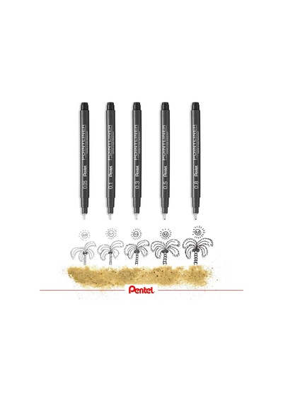 Pentel S20p-1a 0.1 Mm Fiber Uçlu Yazı Kalemi - İnce Uç - Poıntlıner