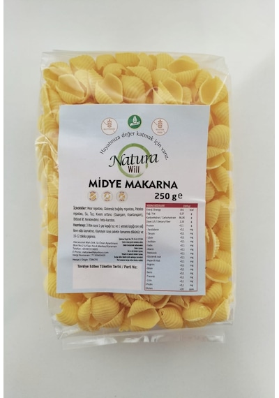 Natura Will Glutensiz Midye Makarna 250 G
