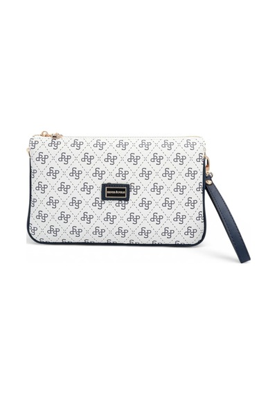 Silver & Polo Silver Polo Beyaz - Lacivert Monogram Kadın Çapraz Çanta Sp1291