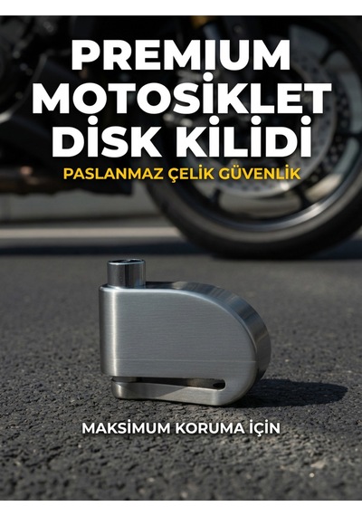 Alarmlı Disk Kilidi 110 Db Sesli Uyarı, Su Geçirmez Motosiklet&bisiklet Disk Fren Kilidi, Krom