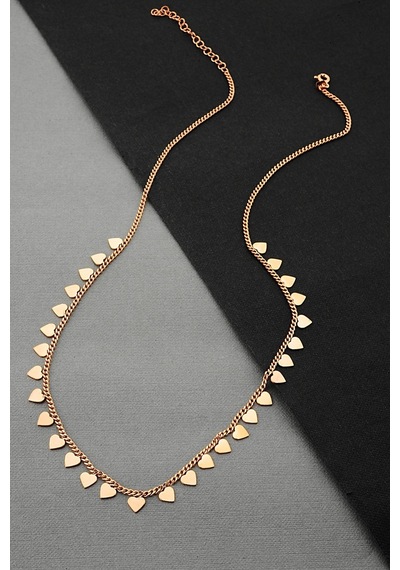 925 Ayar Gümüş Kalp Figürlü Rose Kolye - N165001 Rose Gold