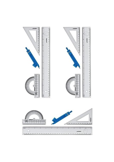 Artlantis Cetvel Takımı 30 Cm 3 Paket Yıldızlar Cetvel Pergel Gönye İletki Şeffaf Çizim Takımı Pergelli Çizim Genel