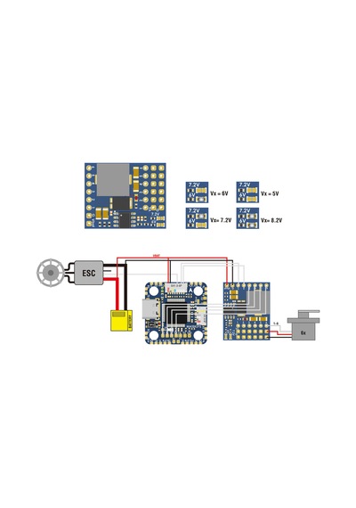 Servo PDB w/BEC 5.5-36V to 5-8.2V