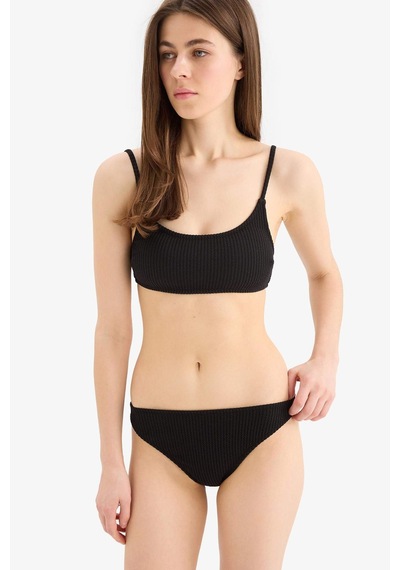 Defacto - Regular Fit Bürümcük Siyah Bikini Üstü B7207AX24SM Siyah