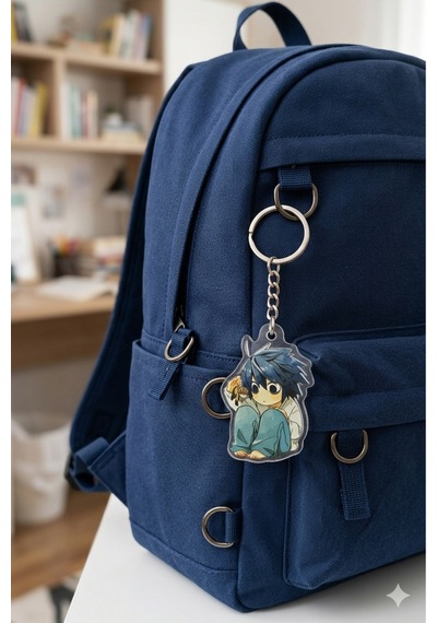 Owl Bag Death Note - L Lavliet Desenli Acrylic Anahtarlık Çanta Süsü Mıx