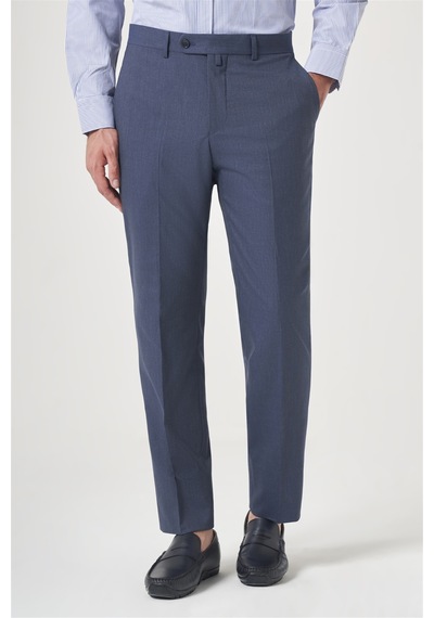 İmza Lacivert Yan Cep Filafil Desen Slim Fit Esnek Pantolon 1003260152