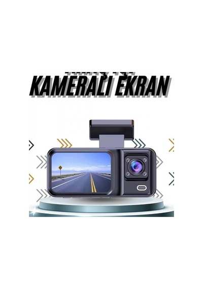 Dvr Araç İçi Kamera Ön İç Ve Arka Kamera 2 İnç Ips Ekranlı 1080p Full Hd Çift Kamera Sistemi