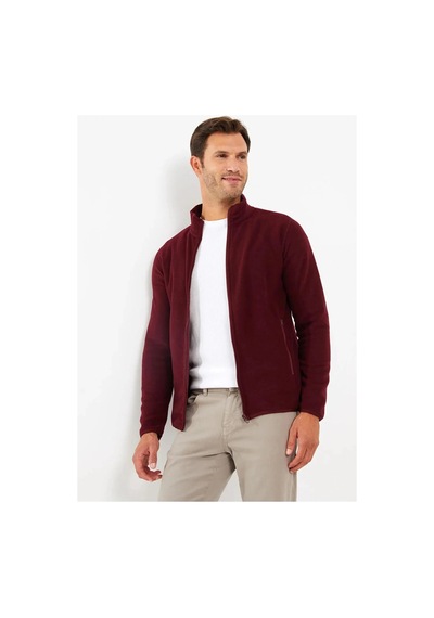 LC Waikiki Lcwaıkıkı Basic Bordo Rahat Kalıp Dik Yaka Erkek Spor Hırka
