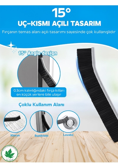 Çok Amaçlı Multi İnce Temizlik Fırçası Derz Arası Banyo Mutfak Lavabo Detay Temizleme Fırçası 2 Adet