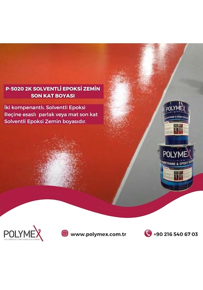 P-5020 2K Solventli Epoksi Zemin Son Kat Boyasi 25 Kg