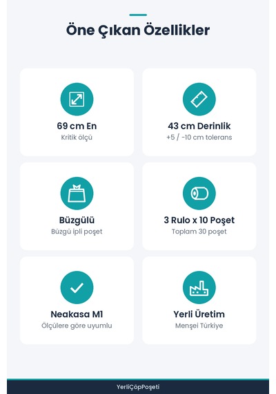 Büzgülü Çöp Torbası - 69cmx43cm - Kedi Kumu Poşeti 3x10 Toplam 30 Poşet
