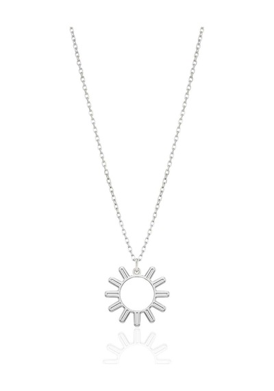 Oya Silver Modern Tasarım Gümüş Güneş Kolye Oyot314