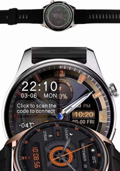 Yuvarlak Kasa 46mm Akıllı Saat Android Ve Ios Uyumlu Uyku Ve Sağlık Takibi Siyah