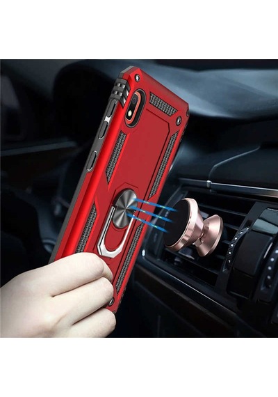 Xiaomi Redmi 7a Kılıf Sert Silikon Yüzüklü Stand Özellikli Kapak