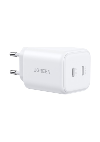 Ugreen 45w Gan Hızlı Şarj Cihazı Type-c Qc Pd 2xusb-c, Beyaz, 65154