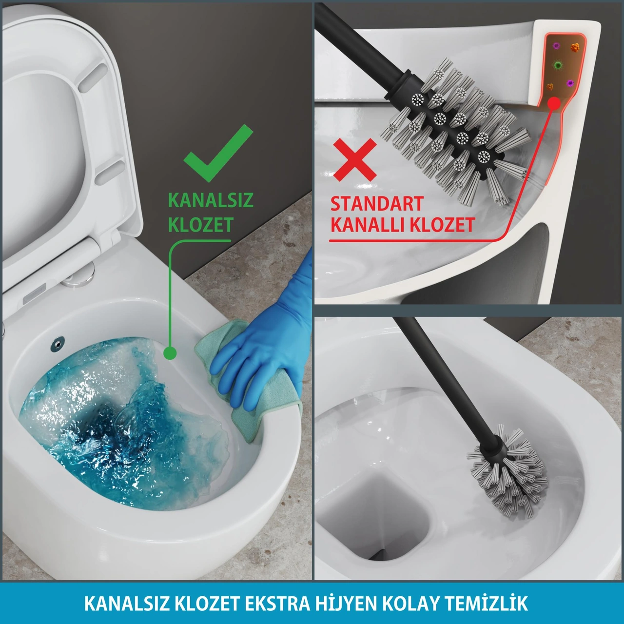 Aqua Bagno Cocon 2.0 Kanalsız Asma Klozet 54 Cm Yavaş Kapanır Kapak Dahil 2 Parça Set Beyaz Beyaz