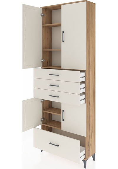 Arges Dolap 5 Raflı 4 Çekmeceli 4 Kapaklı 88x30x243 Çam-aytaşı Antrasit Arges Dolap 5 Raflı 4 Çekmeceli 4 Kapaklı 88x30x243 Çam-aytaşı Antrasit