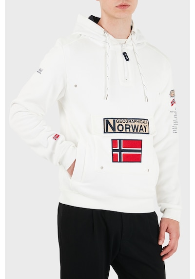 Norway Geographical Kapüşonlu Yarım Fermuarlı Outdoor Sweat Erkek Sweat Gymclassa100 Beyaz