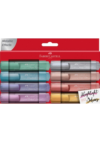 Faber-Castell Metalik Fosforlu Kalem Seti 8'li Çok Renkli