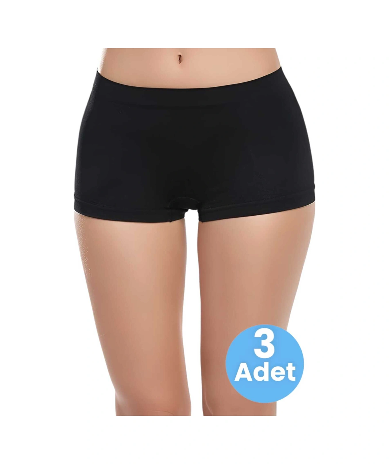 Tezzgelsin Kadın Dikişsiz Boxer 3'lü Set Siyah