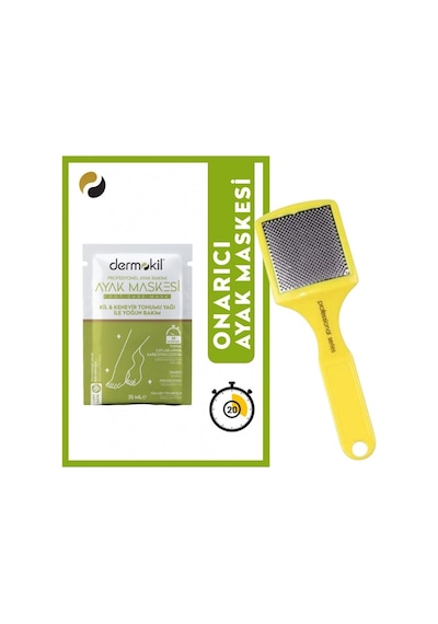 Dermokil Kil & Kenevir Yağlı Ayak Maskesi 35 ML + Trina Topuk Rendesi Sarı