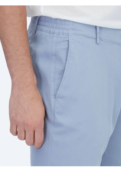 Kip Mavi Dokuma Jogging Fit Casual Pamuk Karışımlı Pantolon Mavi