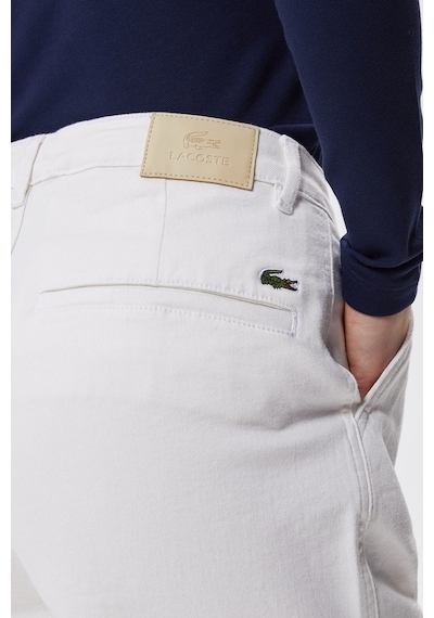 Lacoste Women's Loose Fit Denim White Bermuda Jean Shorts Kadın Bol Kesim Kot Şort Beyaz
