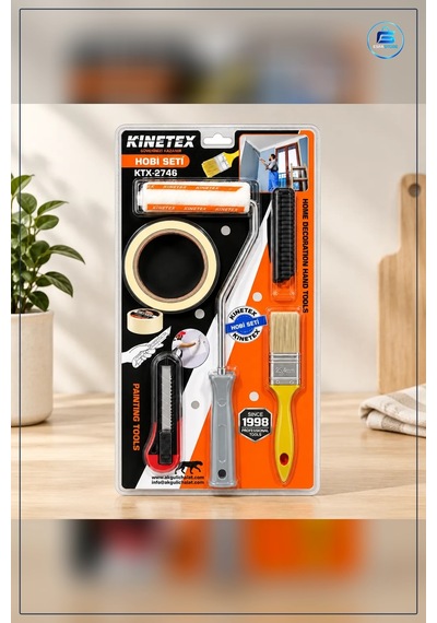 Boyacı Set Fırça Ve Rulo Maskeleme Bandı Maket Bıçağı Duvar Boyam