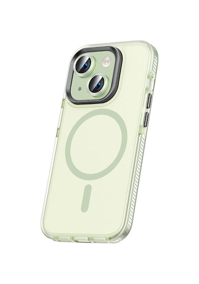 Kilifone - İphone 15 Uyumlu Kılıf Magsafe Özellikli Lens Koruyuculu Klaptika Kapak - Yeşil - T29150