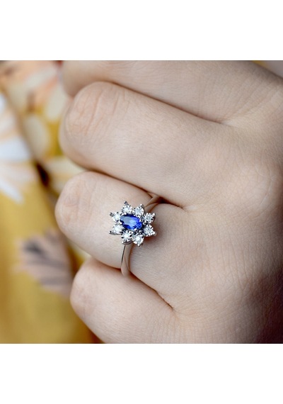 0.42 Ct.Safir Pırlanta Yüzük