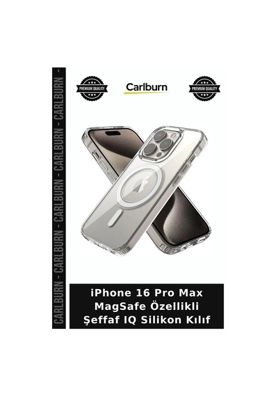 İphone 16 Pro Max Magsafe Özellikli Şeffaf Iq Silikon Kılıf Koruyucu Kapak Cep Kapağı çok renkli