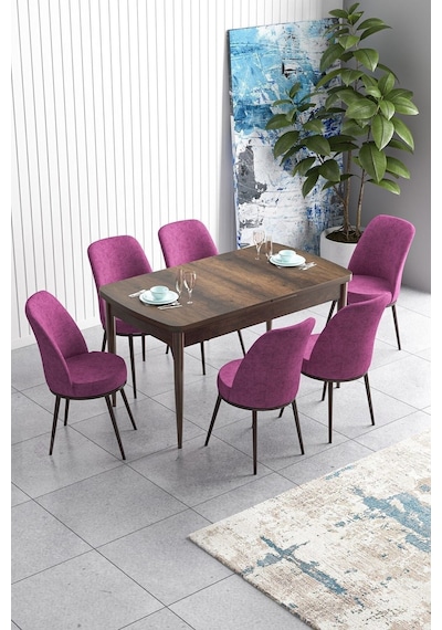 Canisa Han Serisi 70x114 Açılabilir Mdf Mutfak Masası Takımı Barok Desen Masa 6 Mor Sandalye Masa Barok Sandalyeler Mor Canisa Han Serisi 70x114 Açılabilir Mdf Mutfak Masası Takımı Barok Desen Masa 6 Mor Sandalye Masa Barok Sandalyeler Mor