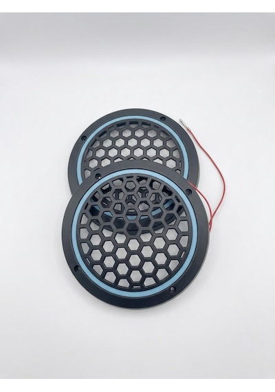 16cm Buz Mavisi Neon Ledli Hoparlör Kapağı