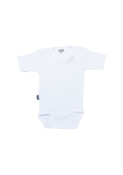 Sebi Bebe Yarım Kol Delikli Bebek Body 0164 Beyaz