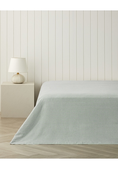 Modern Grid Çift Kişilik Pike 180x220 Cm Yeşil