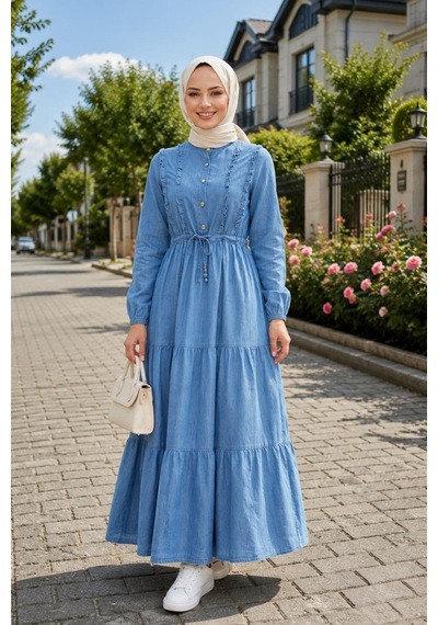 Hb Harma Time Butik Kadın Düğmeli Fırfırlı Detaylı Açık Mavi Kot Elbise Açık Mavi Açık Mavi Hb Harma Time Butik Kadın Düğmeli Fırfırlı Detaylı Açık Mavi Kot Elbise Açık Mavi Açık Mavi